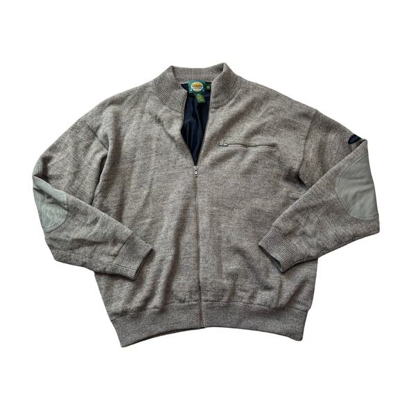 CABELAS Men's 100% Wool sweater Jacket, size XL, Full zip Wind Stopper; Vintage - Picture 1 of 13